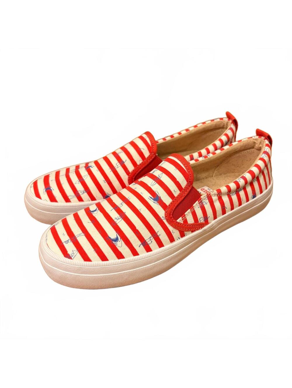 Sperry JAWS Women's Slip-On Shoes Red White Striped Size 9M